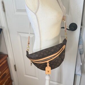 Fun Brown Monogram Crossbody Bag